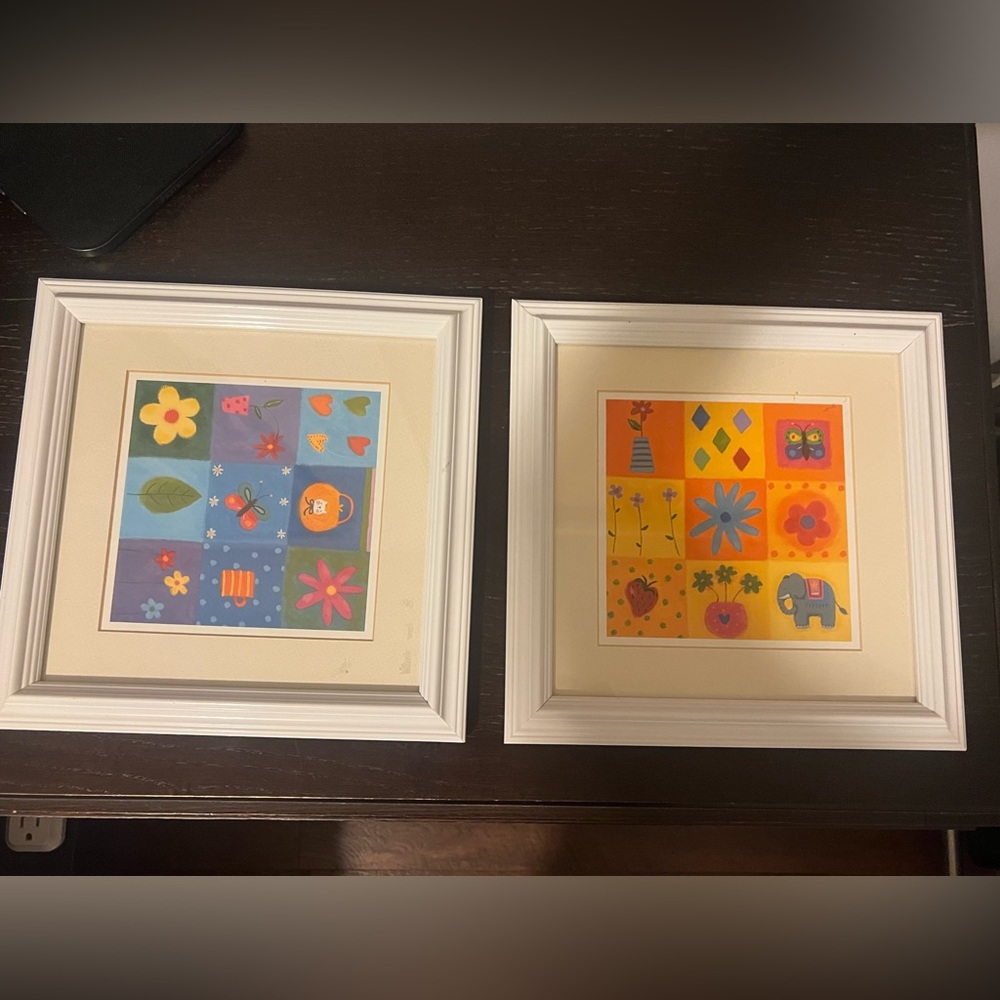 Art and Design 12x12 White Modern Frames and Art Print Butterflies and Blooms